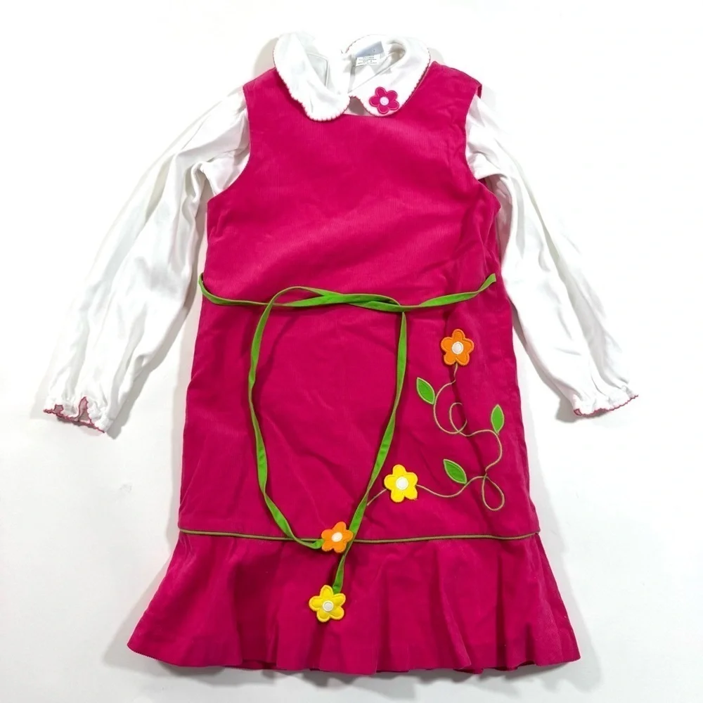 Florence Eiseman Corduroy Flower Jumper Dress